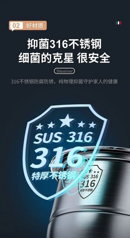 316 stainless steel steamer household food grade thickened soup pot steamed steamed buns four-layer induction cooker universal