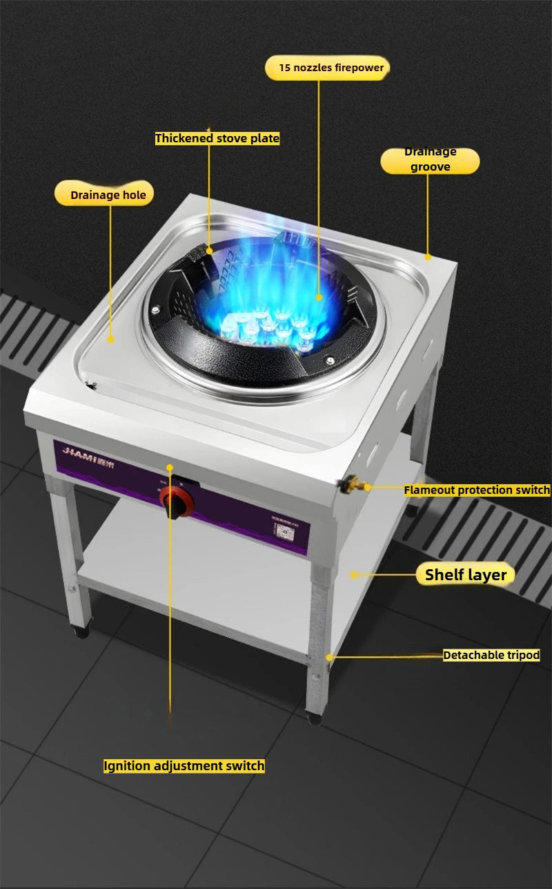 Home Fierce Fire Stove Gas Cooktop Commercial Single Burner Medium and High Pressure Liquefied Gas Stove Energy-saving Gas Hob