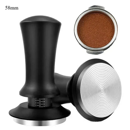 Espresso Coffee Press with Scale Constant Adjustment,Powdering Needle ,Powder Receiving Ring Coffee Press Mat Coffee Accessories