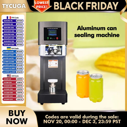 Commercial Automatic Tin Can Sealing Machine – 110V/220V Electric Soda & Beer Can Seamer for Aluminum, PET Jars, Bottles & Tin Cans
