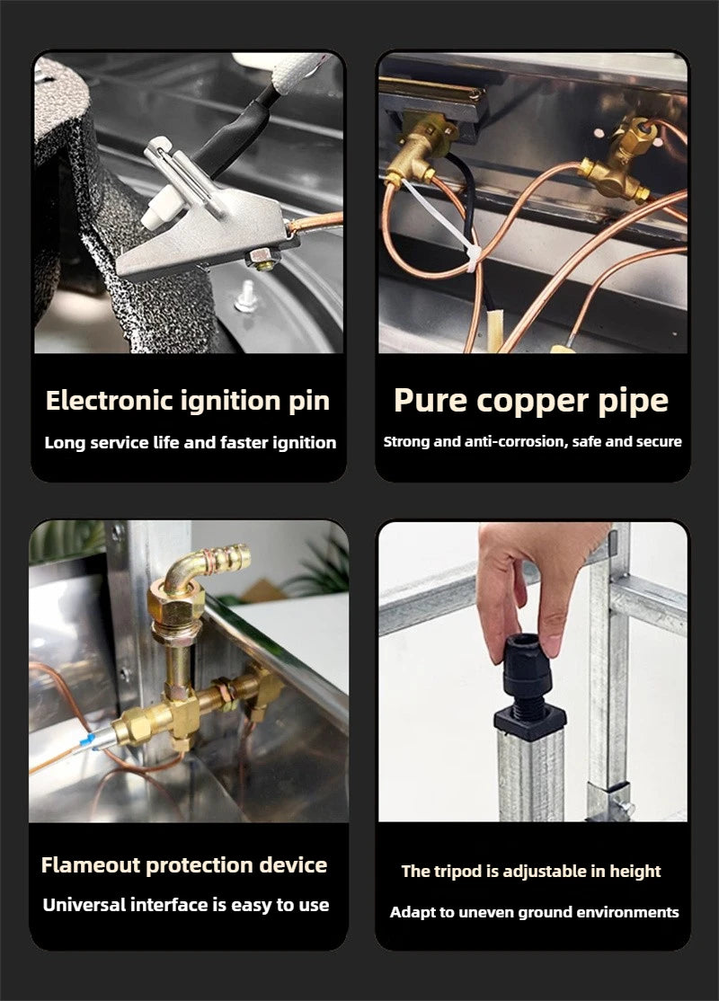 Home Fierce Fire Stove Gas Cooktop Commercial Single Burner Medium and High Pressure Liquefied Gas Stove Energy-saving Gas Hob