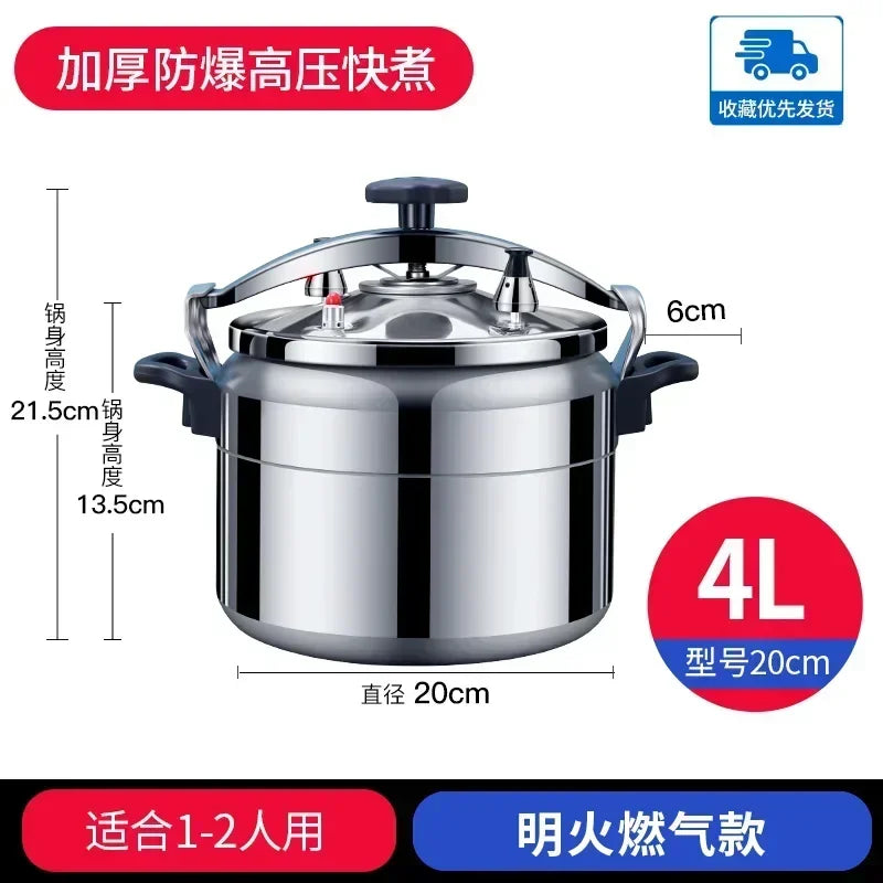 50L Commercial Pressure Cooker Thickened Large Capacity Gas Induction Cooker Universal Explosion-proof Household Pressure Cooker