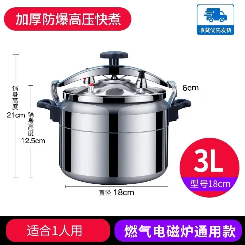 50L Commercial Pressure Cooker Thickened Large Capacity Gas Induction Cooker Universal Explosion-proof Household Pressure Cooker