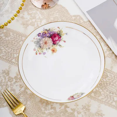 Jingdezhen Ceramics Bone China Tableware Dishes Bowls Soup Spoon Western Steak Plate Free Matching DIY Tableware 1pieces