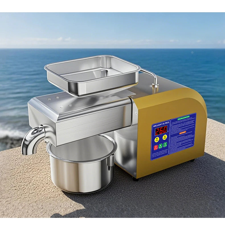 BEAUTIUSN,110V/220V New Automatic  Oil Press Machine Commercial Home cold Oil Extractor Expeller Presser ,flaxseed Sunflower Oil