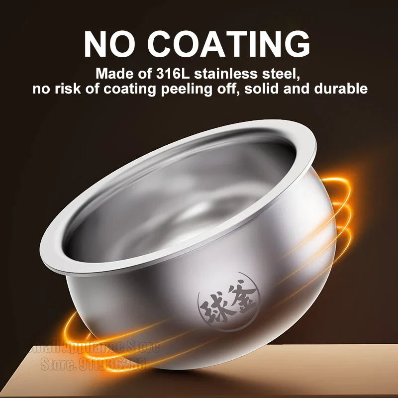 SUPOR 2L Household Rice Cooker LED Display 24H Intelligent Timing Rice Cooking Pot Good Taste 316L Stainless Steel Multi Cooker