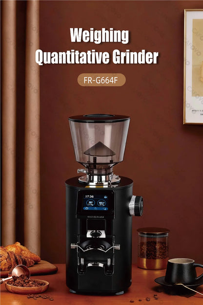 CAFOVO K64SC 64mm Flat Burr Espresso Grinder – Professional Weighing & Touch Screen Coffee Grinder