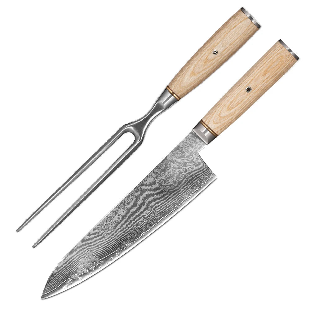 Extra Sharpness Blade Damascus Steel Powder Core S35VN 62-64 Hardness Kitchen Chef Knife