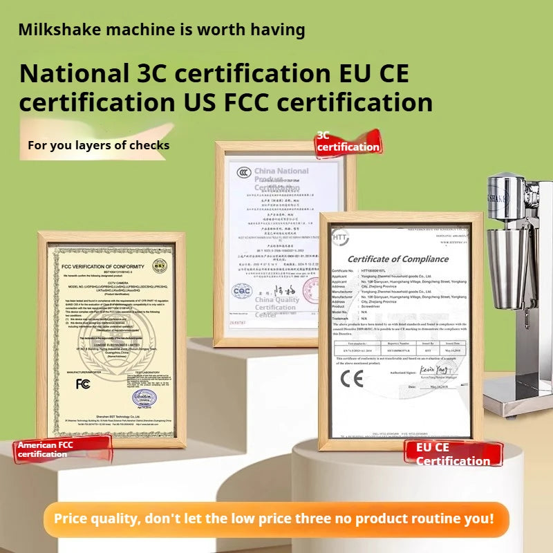 OneHappy Stainless Steel Milkshake Machine – Commercial Pearl Milk Tea & Milk Frothing Blender for Restaurants & Cafés