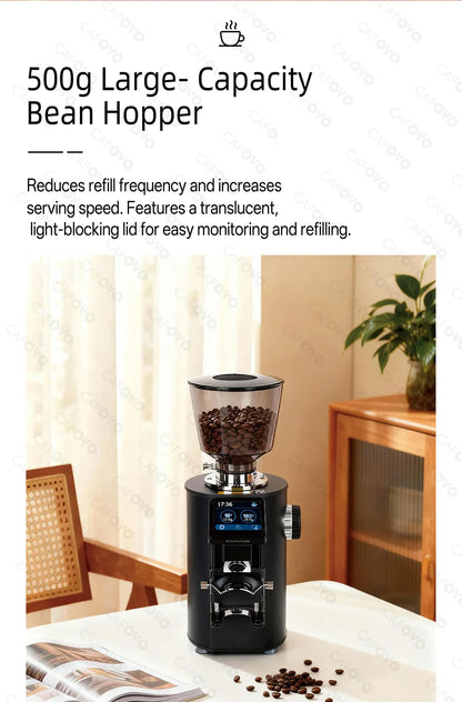 CAFOVO K64SC 64mm Flat Burr Espresso Grinder – Professional Weighing & Touch Screen Coffee Grinder