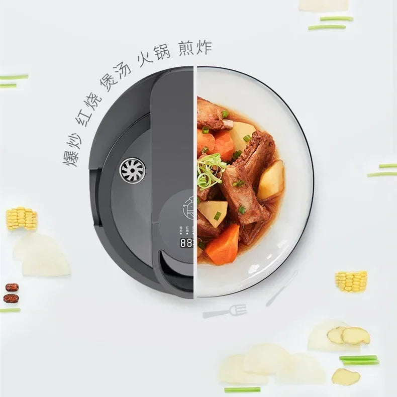 Joyoung Cooking Machine Robot Electric Frying Pan Smoke free precise Temperature Control Intelligent Automatic Cooker CJ-A9 Gray
