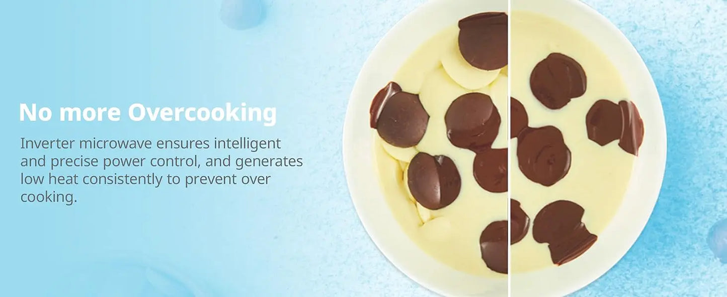 700W White 19L 5-level Power Kitchen Manual Microwave Oven InverTech and Quick Defrost Function, 5 Cooking Power Levels