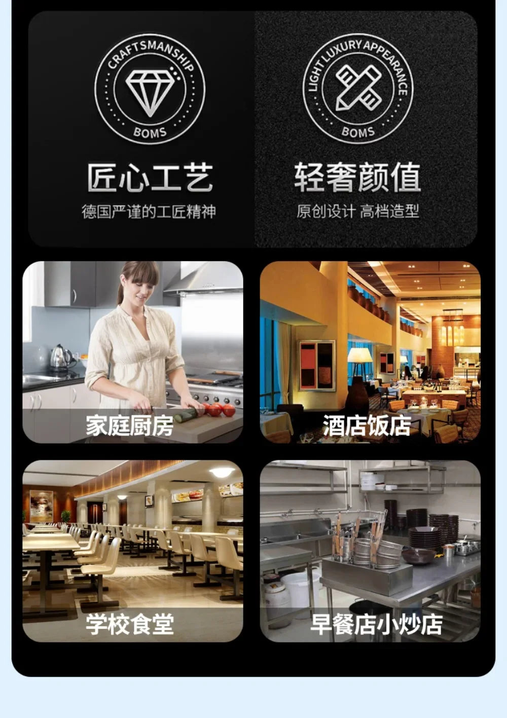 50L Commercial Pressure Cooker Thickened Large Capacity Gas Induction Cooker Universal Explosion-proof Household Pressure Cooker