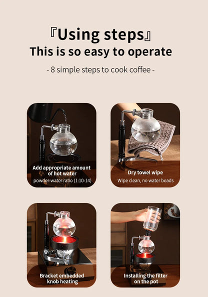 BINCOO 220V 400W Siphon Pot Convection Oven Coffee Heater Electric Stove Halogen Light Wave Infrared Heating 750° Heat Resistant