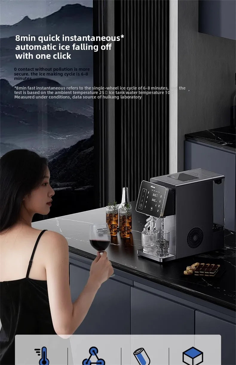 3-in-1 Ice Maker & Water Dispenser: Countertop Home Appliance with Instant Heating/Cooling, Large Capacity, Energy Saving