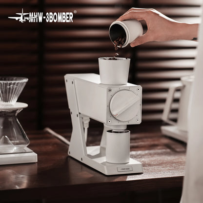 MHW-3BOMBER F74 Electric Grinder – 74mm Ti Flat Burr, 90-Step Stepless Espresso to French Press