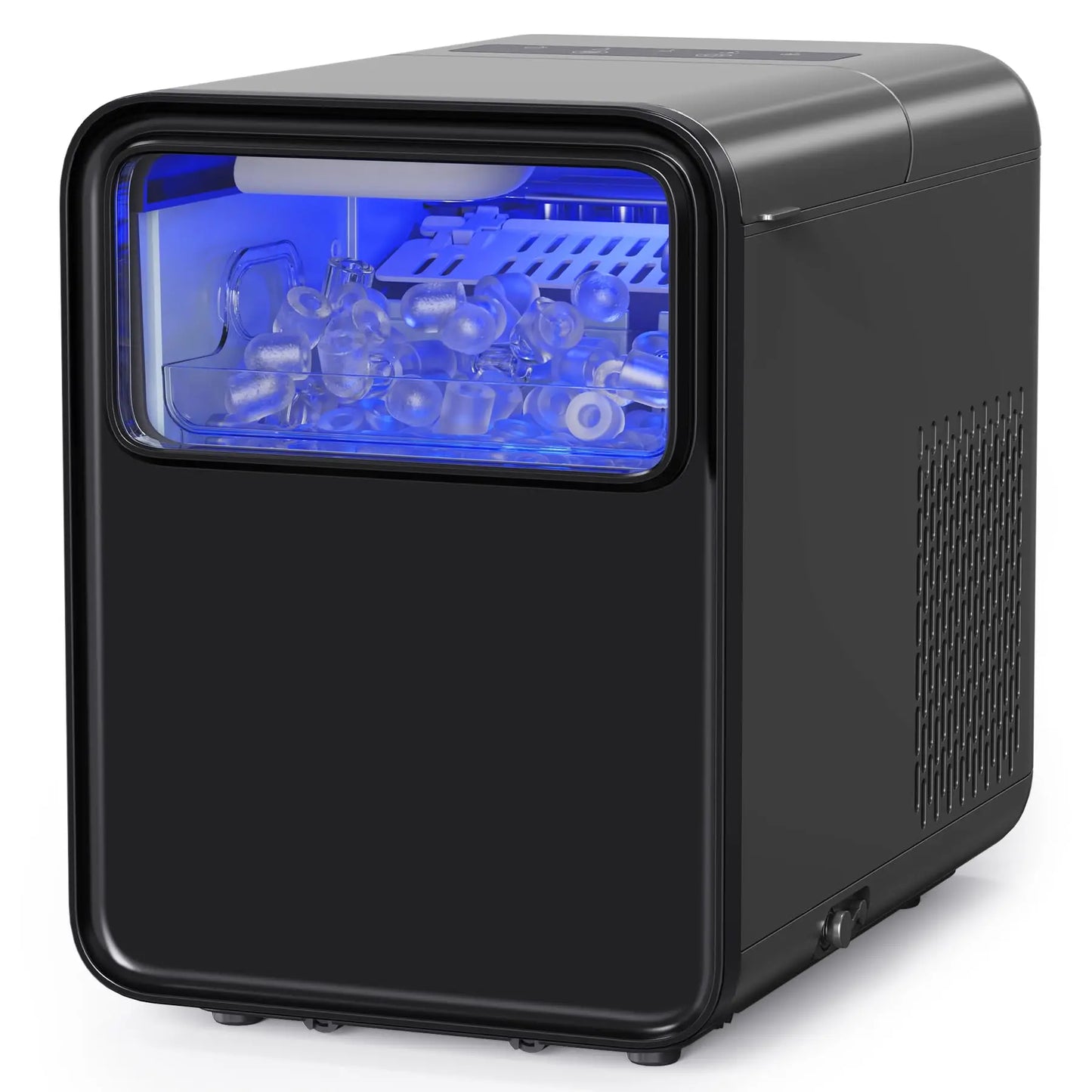 Portable Self-Cleaning Ice Maker Machine – 6-Min Ice, 2 Sizes, 9 Cubes/Batch, 12kg/24H Low-Noise Ice Maker with Scoop & Basket