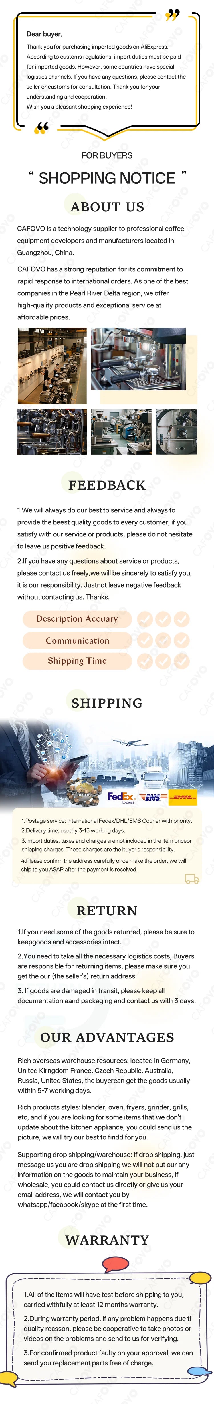 CAFOVO Q64 Espresso Grinder – 64mm Flat Burr, 3200RPM, Plasma Anti-Static, Single Dose