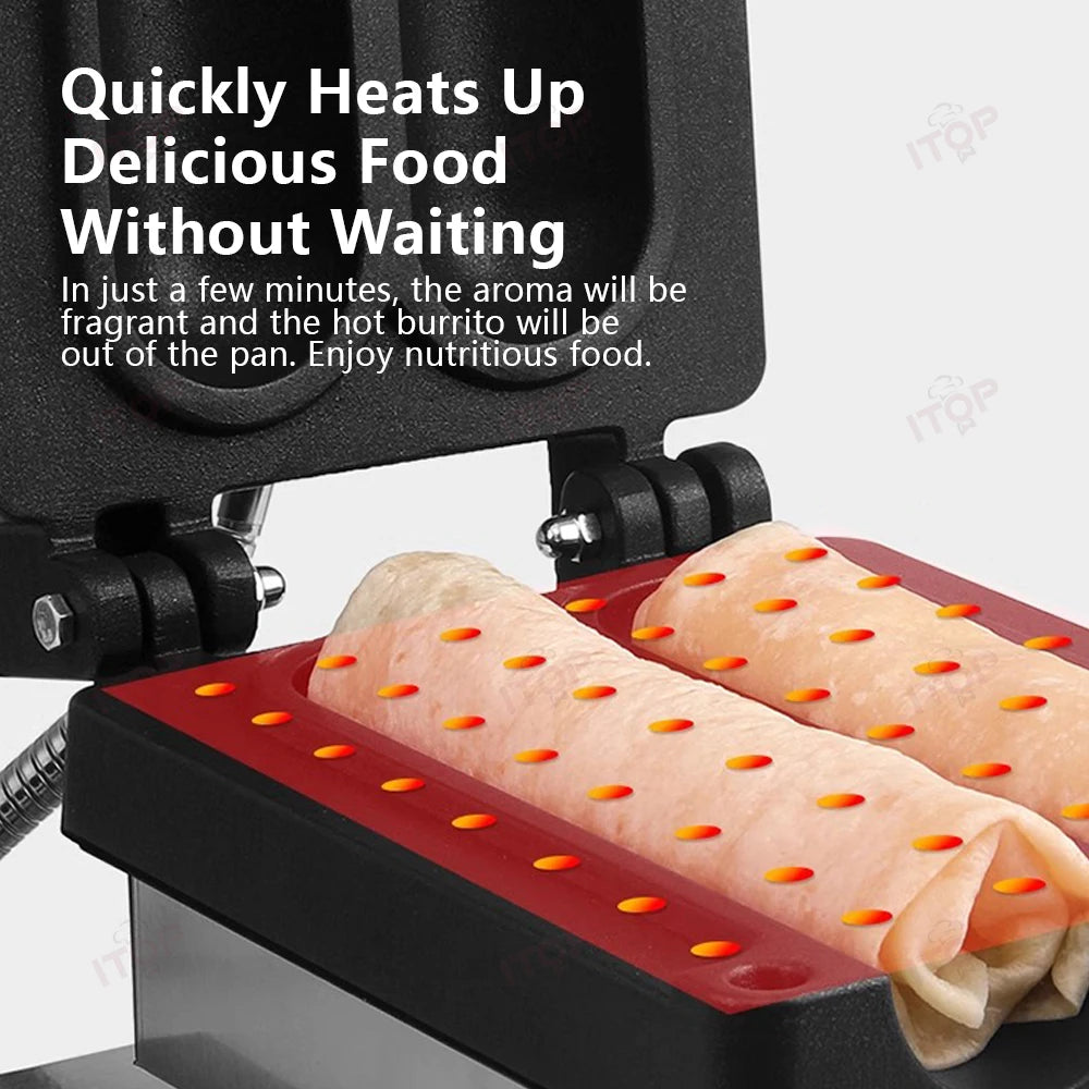 ITOP CWT Barbecue Burrito Machine Chicken Burrito Maker Snack Stall Equipment Cooked Food Heating and Insulation Machine 60-300℃