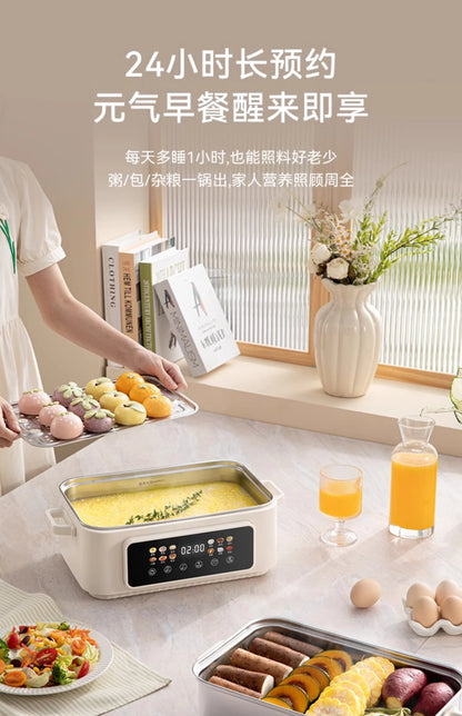 Stainless steel electric steamer household multi-functional three-layer large-capacity steamer new cooking integrated pot