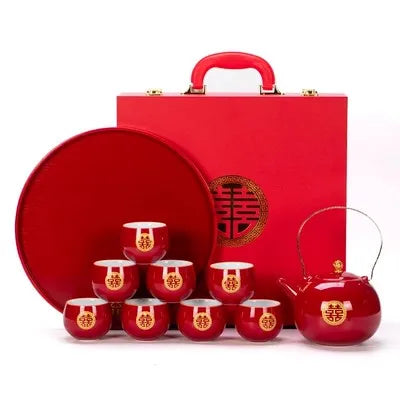 Ceramic Tea Set for Weddings, Home Teapot, Engagement and Dowry Gift, New lyweds