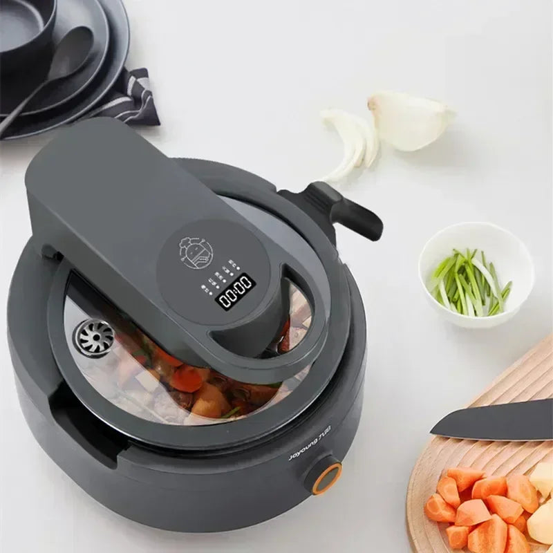 Joyoung Cooking Machine Robot Electric Frying Pan Smoke free precise Temperature Control Intelligent Automatic Cooker CJ-A9 Gray