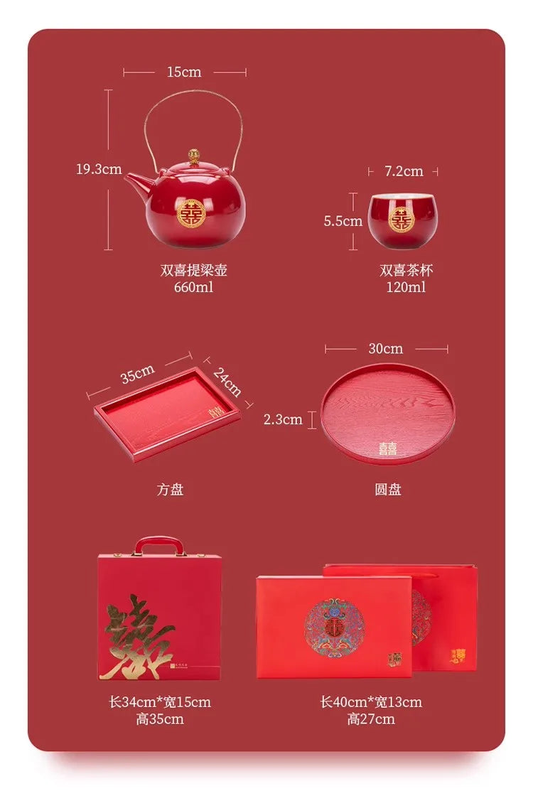 Ceramic Tea Set for Weddings, Home Teapot, Engagement and Dowry Gift, New lyweds