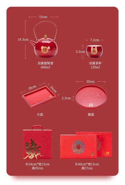 Ceramic Tea Set for Weddings, Home Teapot, Engagement and Dowry Gift, New lyweds