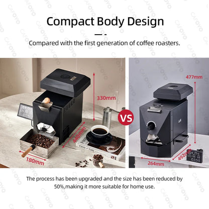 CAFOVO RE-3 200g Electric Coffee Bean Roaster Machine Simulates Direct Fire Stirring Baking Intelligent Dual Mode for Home Use