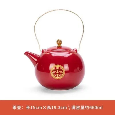 Ceramic Tea Set for Weddings, Home Teapot, Engagement and Dowry Gift, New lyweds