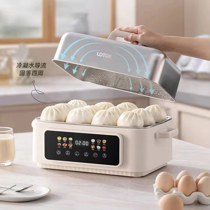 Stainless steel electric steamer household multi-functional three-layer large-capacity steamer new cooking integrated pot