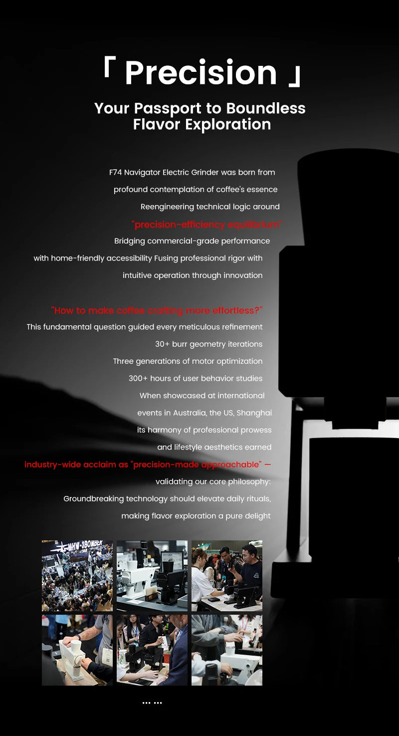 MHW-3BOMBER F74 Electric Grinder – 74mm Ti Flat Burr, 90-Step Stepless Espresso to French Press