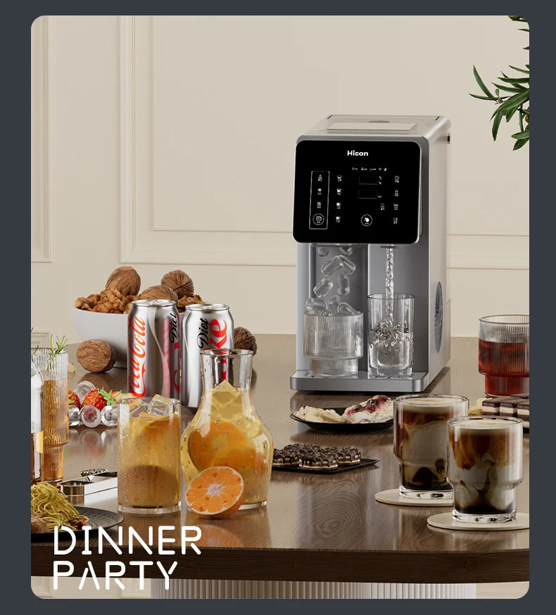 3-in-1 Ice Maker & Water Dispenser: Countertop Home Appliance with Instant Heating/Cooling, Large Capacity, Energy Saving