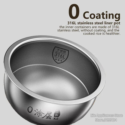 Joyoung Rice Cooker 4L Multifunctional Porridge Multigrain Rice Soup 1300W Fast Heating Cooker No Coated Stainless Steel Liner