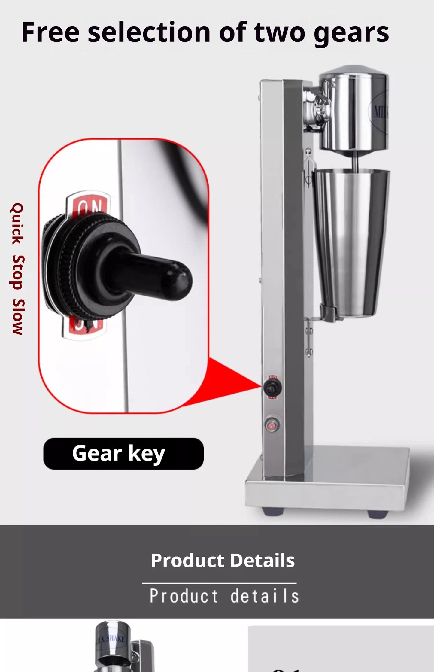 OneHappy Stainless Steel Milkshake Machine – Commercial Pearl Milk Tea & Milk Frothing Blender for Restaurants & Cafés