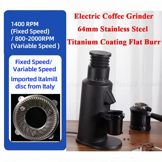 LX T64 Variable Speed Coffee Bean Grinder Machine 64mm Flat Burr Espresso Coffee Grinder Single Dose Grinder Miller