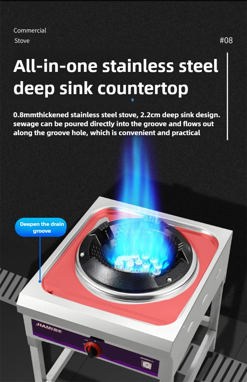 Home Fierce Fire Stove Gas Cooktop Commercial Single Burner Medium and High Pressure Liquefied Gas Stove Energy-saving Gas Hob