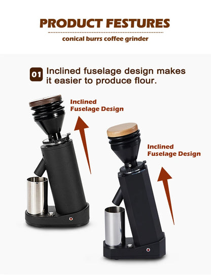 ITOP Electric Coffee Grinder 40MM Titanium Burr Metal Bean Hopper 75g Elegant Samll Coffee Grinder Machine New Arrival 2022