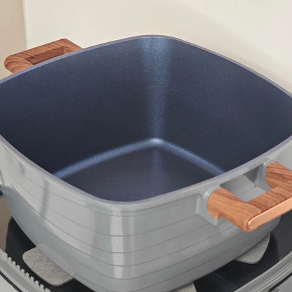 DONNOR 15-Piece Non-Stick Cookware Set – Square Soup Pot, Frying Pan, Milk Pot & Stew Pots with Bakelite Handles