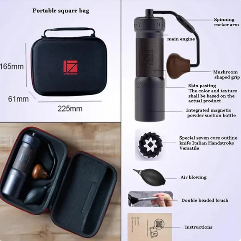 Foldable Handle Manual Coffee Grinder – Portable Hand Mill for Travel & Home