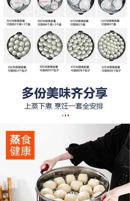 Commercial breakfast shop Multifunctional Stainless Steel Electric Steamer, new style Large Capacity, steamed buns