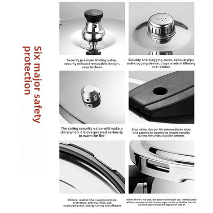 Stainless Steel Pressure Cooker – 16–30cm Stove-Top Stew Pot for Induction & Gas Cookers