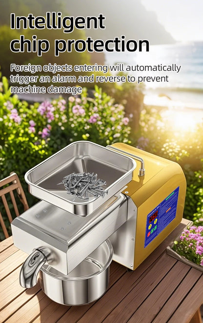 BEAUTIUSN,110V/220V New Automatic  Oil Press Machine Commercial Home cold Oil Extractor Expeller Presser ,flaxseed Sunflower Oil