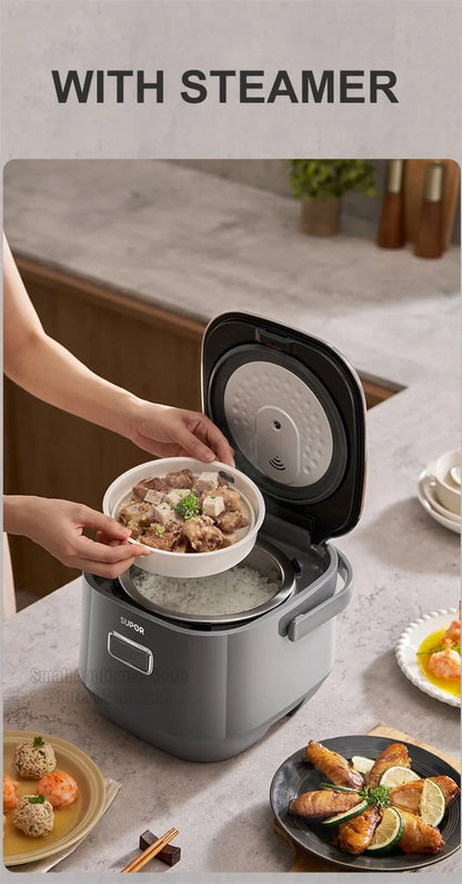 SUPOR 2L Household Rice Cooker LED Display 24H Intelligent Timing Rice Cooking Pot Good Taste 316L Stainless Steel Multi Cooker