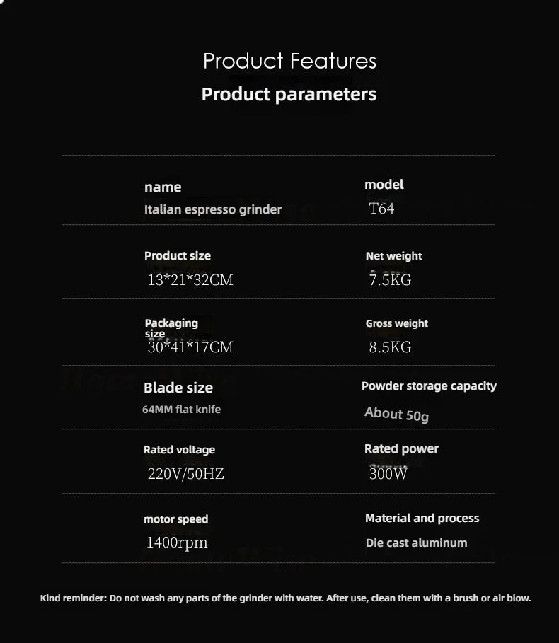 LX T64 Variable Speed Coffee Bean Grinder Machine 64mm Flat Burr Espresso Coffee Grinder Single Dose Grinder Miller