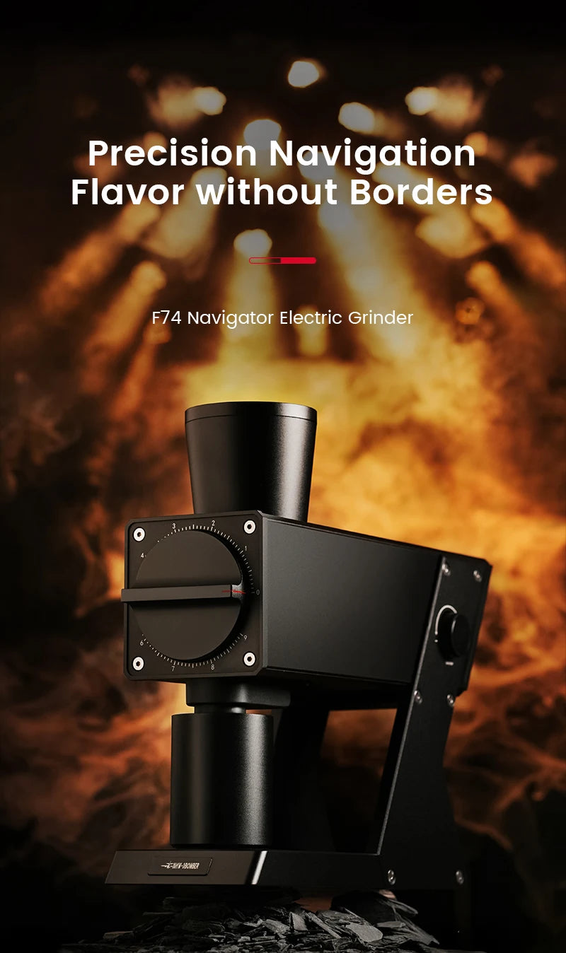 MHW-3BOMBER F74 Electric Grinder – 74mm Ti Flat Burr, 90-Step Stepless Espresso to French Press