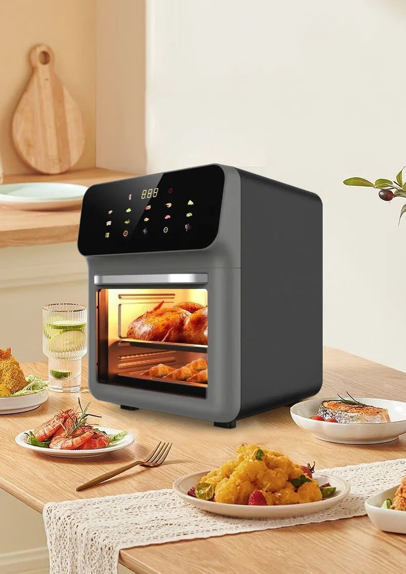 15L Visual Window Air Fryer Oven – Large-Capacity Smart Air Fryer for Home Kitchen (110V/220V)