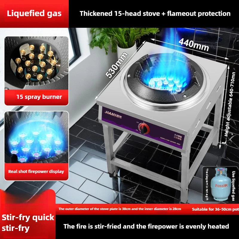 Home Fierce Fire Stove Gas Cooktop Commercial Single Burner Medium and High Pressure Liquefied Gas Stove Energy-saving Gas Hob