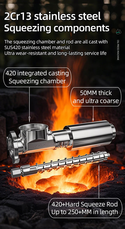 BEAUTIUSN,110V/220V New Automatic  Oil Press Machine Commercial Home cold Oil Extractor Expeller Presser ,flaxseed Sunflower Oil