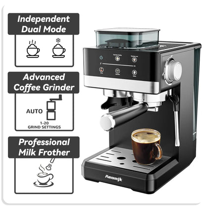 Hot and Cold Dual Extraction and Grinding Italian Coffee Machine Portable Automatic Home Smart Coffee Machine Coffee Grinder